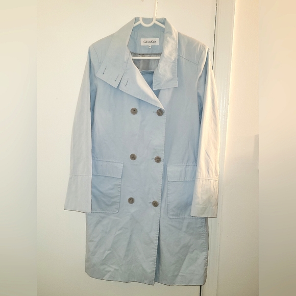 Calvin Klein| Powder Blue | Waterproof Trench Coat| Size M - Picture 1 of 10